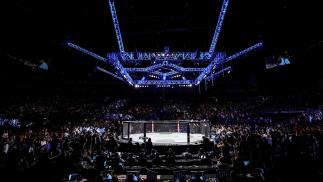 A general view of the Octagon during the UFC Fight Night event at O2 Arena on March 19, 2022 in London, England. (Photo by Chris Unger/Zuffa LLC)