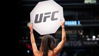 UFC Octagon Girl Luciana Andrade introduces a round during the UFC 274 event at Footprint Center on May 07, 2022 in Phoenix, Arizona. (Photo by Cooper Neill/Zuffa LLC)