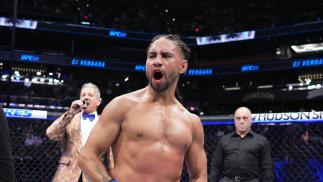 CJ Vergara celebrates his win during the UFC 274 event at the Footprint Center on May 7, 2022 in Phoenix, AZ (Photo by Chris Unger/Zuffa LLC)