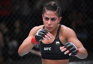 Tabatha Ricci of Brazil battles Maria Oliveira of Brazil in a strawweight fight during the UFC Fight Night event at UFC APEX on October 23, 2021 in Las Vegas, Nevada. (Photo by Jeff Bottari/Zuffa LLC)