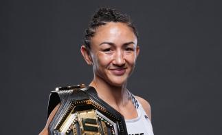 Carla Esparza poses for a portrait after her victory during the UFC 274 event at Footprint Center on May 07, 2022 in Phoenix, Arizona. (Photo by Mike Roach/Zuffa LLC)
