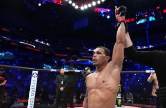 Journey Newson celebrates his win during the UFC 274 event at the Footprint Center on May 7, 2022 in Phoenix, AZ (Photo by Chris Unger/Zuffa LLC)