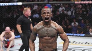 Marc Diakiese of The Democratic Republic of Congo reacts after his lightweight fight against Viacheslav Borshchev of Russia during the UFC Fight Night event at Nationwide Arena on March 26, 2022 in Columbus, Ohio. (Photo by Josh Hedges/Zuffa LLC)