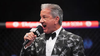 Octagon announcer Bruce Buffer is seen during the UFC 293 event at Qudos Bank Arena on September 10, 2023 in Sydney, Australia. (Photo by Chris Unger/Zuffa LLC)