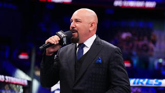 UFC Octagon announcer Joe Martinez introduces the fight between Jamey-Lyn Horth of Canada and Vanessa Demopoulos in a women's flyweight bout during the UFC Fight Night event at State Farm Arena on June 14, 2025 in Atlanta, Georgia. (Photo by Cooper Neill/Zuffa LLC)