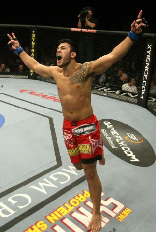 UFC 125: Brad Tavares celebrates his win over Phil Baroni.