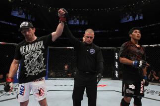 UFC 133: Mike Brown celebrates his win.
