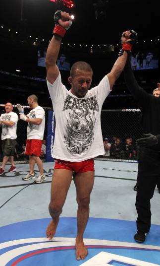 UFC 133: Ivan Menjivar celebrates his win.