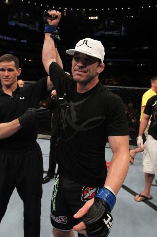 UFC 133: Brian Ebersole celebrates his win.