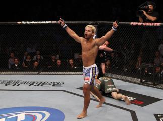 Josh Koscheck celebrates his win