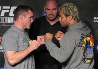 Matt Hughes faces off with Josh Koscheck