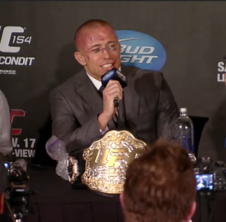 Georges St-Pierre discussed his welterweight title unification win after UFC 154
