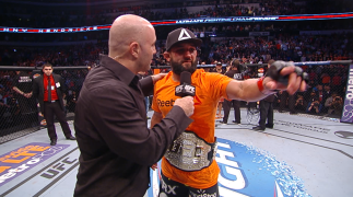 UFC 171 Johny Hendricks Celebrates Win