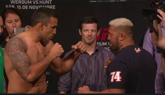 UFc 180 Werdum vs Hunt weigh in