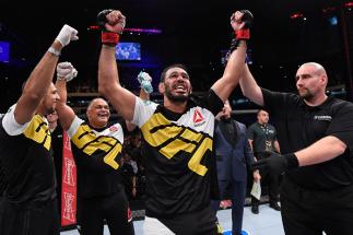 CURITIBA, BRAZIL - MAY 14: Antonio Rogerio Nogueira of Brazil celebrates after defeating Patrick Cummins in their light heavyweight bout during the UFC 198 event at Arena da Baixada stadium on May 14, 2016 in Curitiba, Parana, Brazil. (Photo by Josh Hed