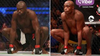 Uriah Hall (left) and Anderson Silva.