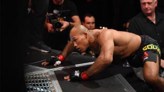 CURITIBA, BRAZIL - MAY 14: Ronaldo 'Jacare' Souza of Brazil prepares to enter the Octagon before facing Vitor Belfort of Brazil in their middleweight bout during the UFC 198 event at Arena da Baixada stadium on May 14, 2016 in Curitiba, Parana, Brazil. (P