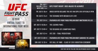 2016 International Fight Week UFC FIGHT PASS schedule