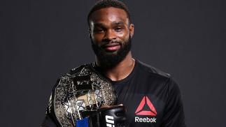 ATLANTA, GA - JULY 30: Tyron Woodley poses for a post fight portrait backstage during the UFC 201 event on July 30, 2016 at Philips Arena in Atlanta, Georgia. (Photo by Mike Roach/Zuffa LLC/Zuffa LLC via Getty Images)