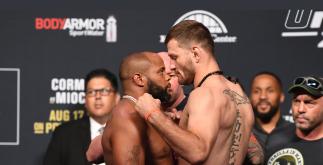 HERO - Daniel Cormier and Stipe Miocic face off during the UFC 241 weigh-in