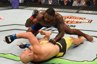 LAS VEGAS, NV - AUGUST 20: Anthony Johnson knocks out Glover Teixeira of Brazil in their light heavyweight bout during the UFC 202 event at T-Mobile Arena on August 20, 2016 in Las Vegas, Nevada. (Photo by Josh Hedges/Zuffa LLC/Zuffa LLC via Getty Image