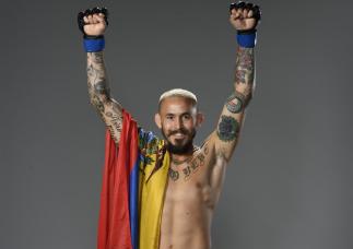 Marlon Vera of Ecuador poses for a portrait after his victory during the UFC 252