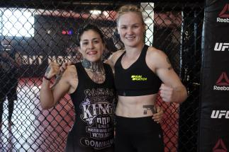 Invicta FC fighter Montserrat “Conejo” Ruiz training with UFC flyweight champion Valentina Shevchenko