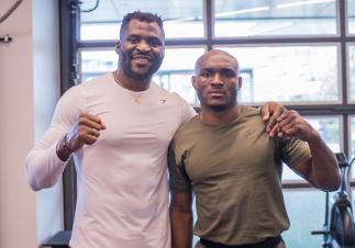 Francis Ngannou training with Kamaru Usman for UFC 260