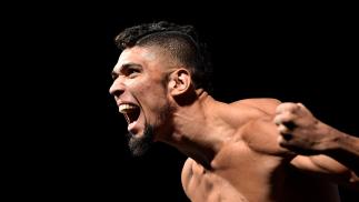 Johnny Walker of Brazil poses on the scale during the UFC 235 weigh-in at T-Mobile Arena on March 01, 2019 in Las Vegas, Nevada. (Photo by Chris Unger/Zuffa LLC/Zuffa LLC via Getty Images)