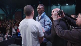 UFC middleweight champion Israel Adesanya faces off with UFC 271 challenger Robert Whittaker.