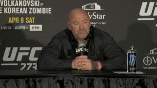 Dana White talks to the press after UFC 273