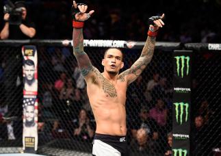CLEVELAND, OH - SEPTEMBER 10: Yancy Medeiros celebrates after defeating Sean Spencer by submission in their welterweight bout during the UFC 203 event at Quicken Loans Arena on September 10, 2016 in Cleveland, Ohio. (Photo by Josh Hedges/Zuffa LLC/Zuffa