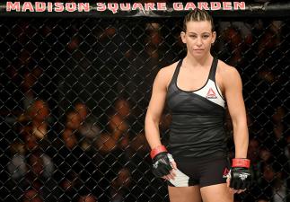 NEW YORK, NY - NOVEMBER 12: Raquel Pennington of the United States looks on prior to her bout against Miesha Tate of the United States (not pictured) in their women's bantamweight bout during the UFC 205 event at Madison Square Garden on November 12, 2016