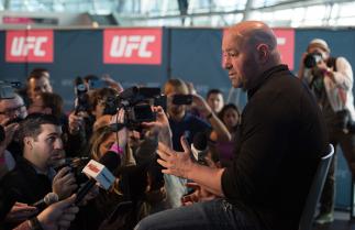 LAS VEGAS, NV - DECEMBER 28: UFC President Dana White speaks to the media during the UFC 207 Ultimate Media Day at T-Mobile Arena on December 28, 2016 in Las Vegas, Nevada. (Photo by Brandon Magnus/Zuffa LLC/Zuffa LLC via Getty Images)