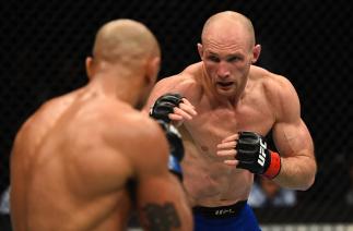 BROOKLYN, NEW YORK - FEBRUARY 11: (R-L) Ryan LaFlare circles Roan Carneiro of Brazil in their welterweight bout during the UFC 208 event inside Barclays Center on February 11, 2017 in Brooklyn, New York. (Photo by Jeff Bottari/Zuffa LLC/Zuffa LLC via Get