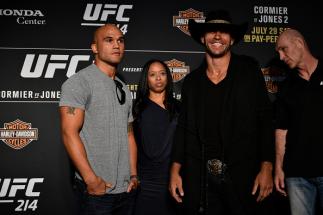 LA MIRADA, CA - JULY 27: (L-R) Robbie Lawler and Donald Cerrone face off for the media during the UFC 214 Ultimate Media Day at UFC GYM La Mirada on July 27, 2017 in La Mirada, California. (Photo by Jeff Bottari/Zuffa LLC/Zuffa LLC via Getty Images)
