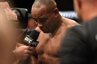 ANAHEIM, CA - JULY 29: Daniel Cormier speaks after being defeated by Jon Jones in their UFC light heavyweight championship bout during the UFC 214 event at Honda Center on July 29, 2017 in Anaheim, California. (Photo by Josh Hedges/Zuffa LLC/Zuffa LLC v