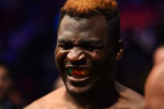 DETROIT, MI - DECEMBER 02: Francis Ngannou of Cameroon prepares to enter the Octagon prior to facing Alistair Overeem of The Netherlands in their heavyweight bout during the UFC 218 event inside Little Caesars Arena on December 02, 2017 in Detroit, Michi