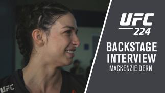 Mackenzie Dern backstage after her victory at UFC 224