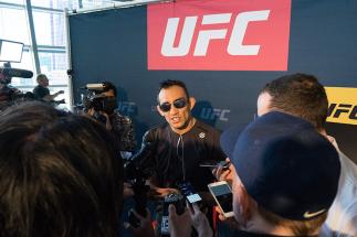 Tony Ferguson speaks to the media during the UFC 209 Ultimate Media Day inside TMobile Arena on March 2, 2017 in Las Vegas, Nevada. (Photo by Brandon Magnus/Zuffa LLC)