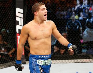 SYDNEY, AUSTRALIA - NOVEMBER 08: Al Iaquinta of the United States celebrates after his TKO victory over Ross Pearson of England in their lightweight bout during the UFC Fight Night event inside Allphones Arena on November 8, 2014 in Sydney, Australia. (
