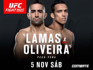 Charles Oliveira e Ricardo Lamas se enfrentam no UFC México, em novembro
