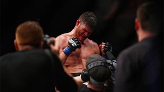 LONDON, ENGLAND - FEBRUARY 27: Michael Bisping of Great Britain celebrates his victory over Anderson Silva of Brazil during the Middleweight Bout of the UFC Fight Night at The O2 Arena on February 27, 2016 in London, England. (Photo by Christopher Lee/Get