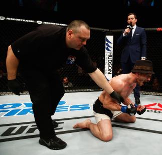 LONDON, ENGLAND - FEBRUARY 27: An emotional Brad 'One Punch' Pickett of England celebrates his victory over Francisco 'Cisco' Rivera of the USA in their Bantamweight bout during the UFC Fight Night held at at Indigo at The O2 Arena on February 27, 2016