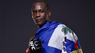 NEWARK, NJ - APRIL 18:  Ovince Saint Preux poses for a portrait after defeating Patrick Cummins by KO in their light heavyweight bout during the UFC Fight Night event at Prudential Center on April 18, 2015 in Newark, New Jersey.  (Photo by Mike Roach/Zuff