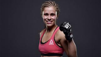 NEWARK, NJ - APRIL 18: Paige VanZant poses for a portrait after defeating Felice Herrig in their women's strawweight bout during the UFC Fight Night event at Prudential Center on April 18, 2015 in Newark, New Jersey. (Photo by Mike Roach/Zuffa LLC/Zuffa