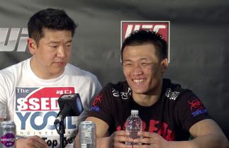 Korean Zombie smiles at post Fuel 3 presser