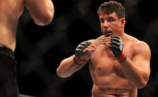 INDIANAPOLIS - SEPTEMBER 25: Frank Mir (R) squares off against Mirko Cro Cop during their UFC heavyweight bout at Conseco Fieldhouse on September 25, 2010 in Indianapolis, Indiana. (Photo by Al Bello/Zuffa LLC/Zuffa LLC via Getty Images) *** Local Capti