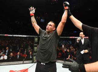 SYDNEY, AUSTRALIA - NOVEMBER 19: Fabricio Werdum of Brazil celebrates his victory over Marcin Tybura of Poland in their heavyweight bout during the UFC Fight Night event inside the Qudos Bank Arena on November 19, 2017 in Sydney, Australia. (Photo by Jos