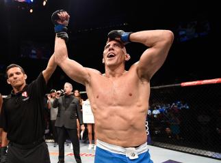 LAS VEGAS, NV - JULY 07: Jesse Taylor celebrates after his submission victory over Dhiego Lima in their welterweight finals bout during The Ultimate Fighter Finale at T-Mobile Arena on July 7, 2017 in Las Vegas, Nevada. (Photo by Brandon Magnus/Zuffa LL